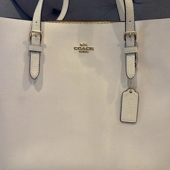 Authentic Coach Ivory Crossgrain Leather CityTote Bag! - Picture 3 of 16